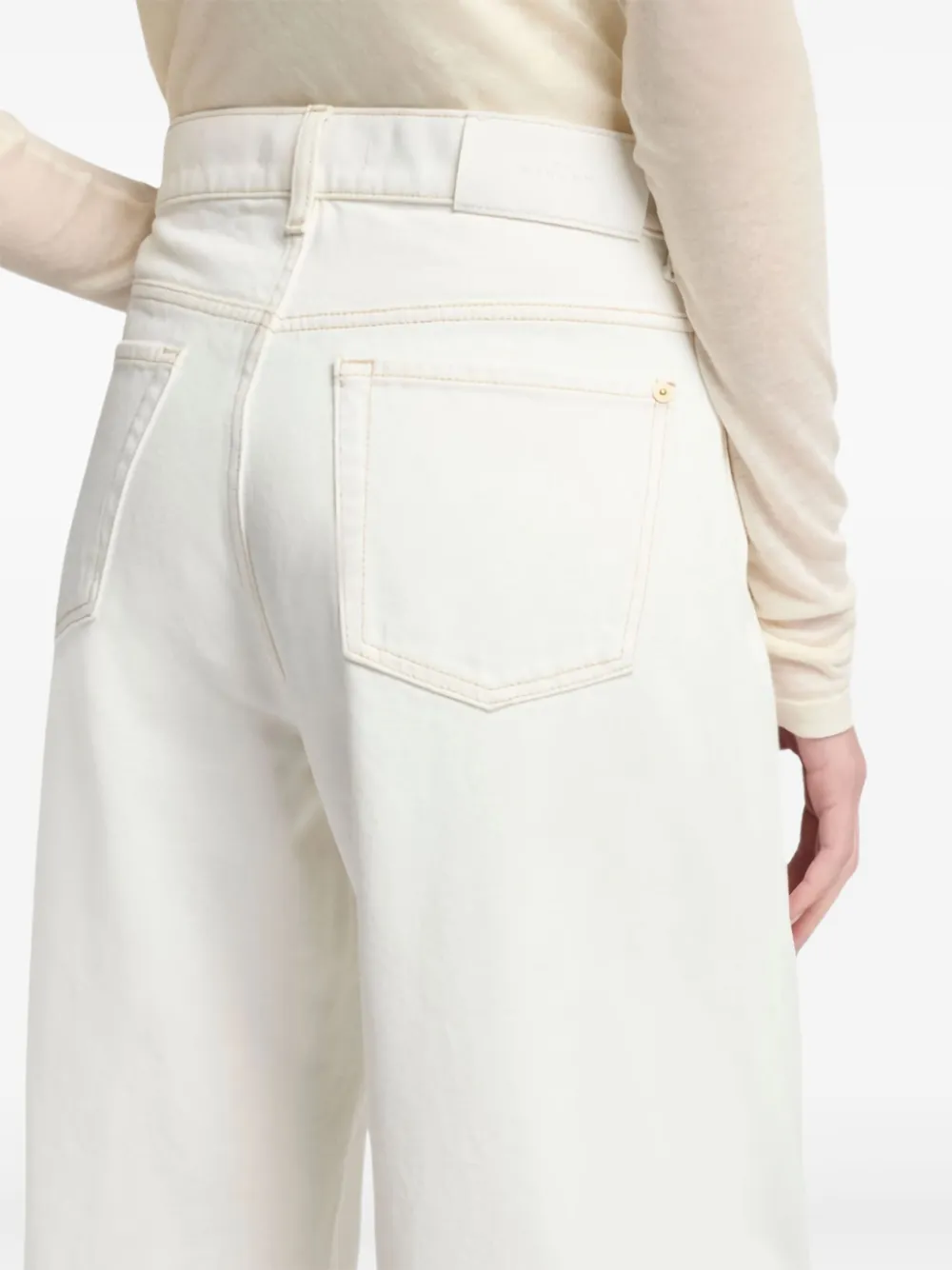 7 For All Mankind Bonnie Curvilinear Wide-leg Jeans In Neutral