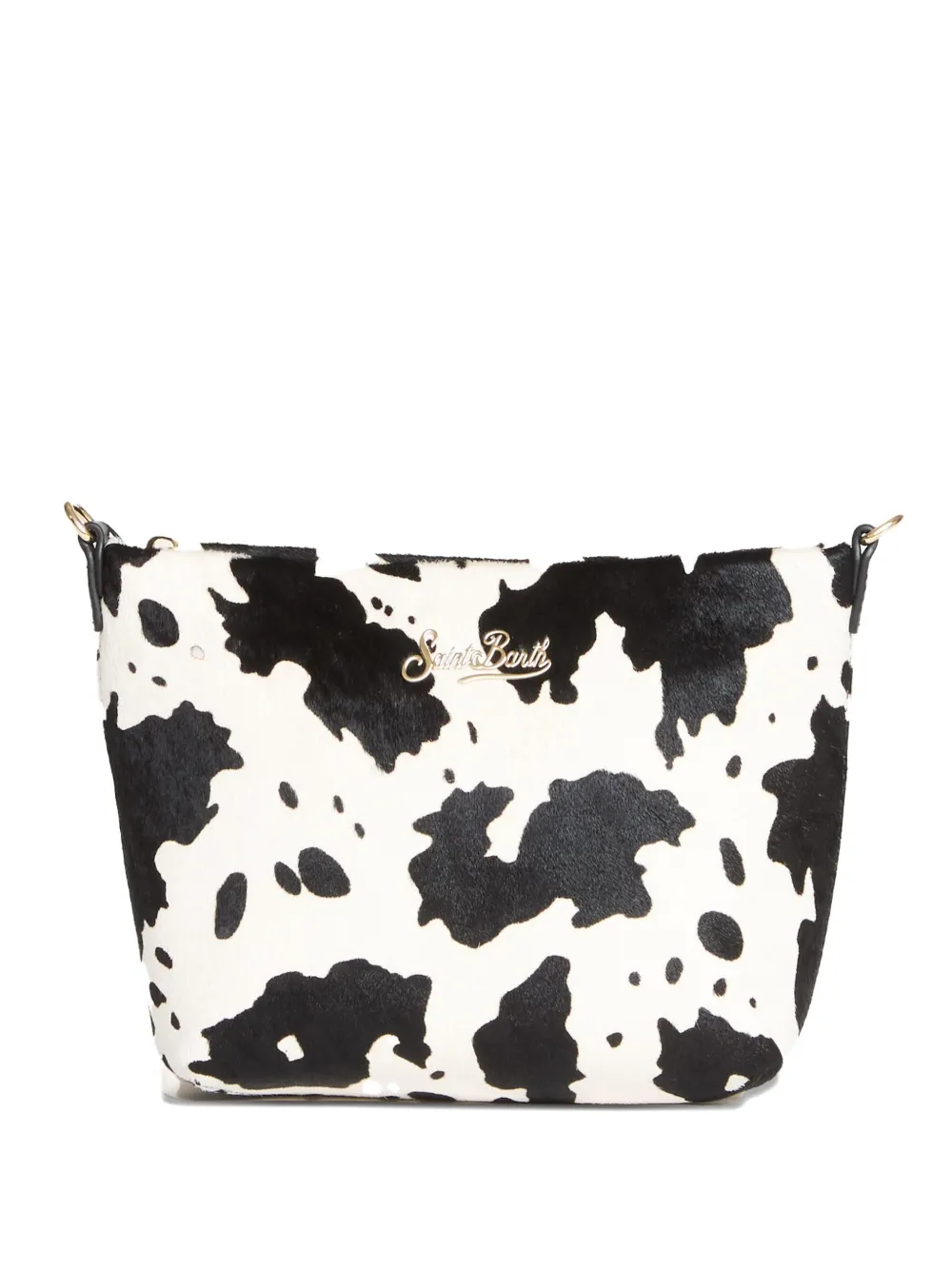 MC2 Saint Barth Aline cow-print leather clutch bag - Bianco