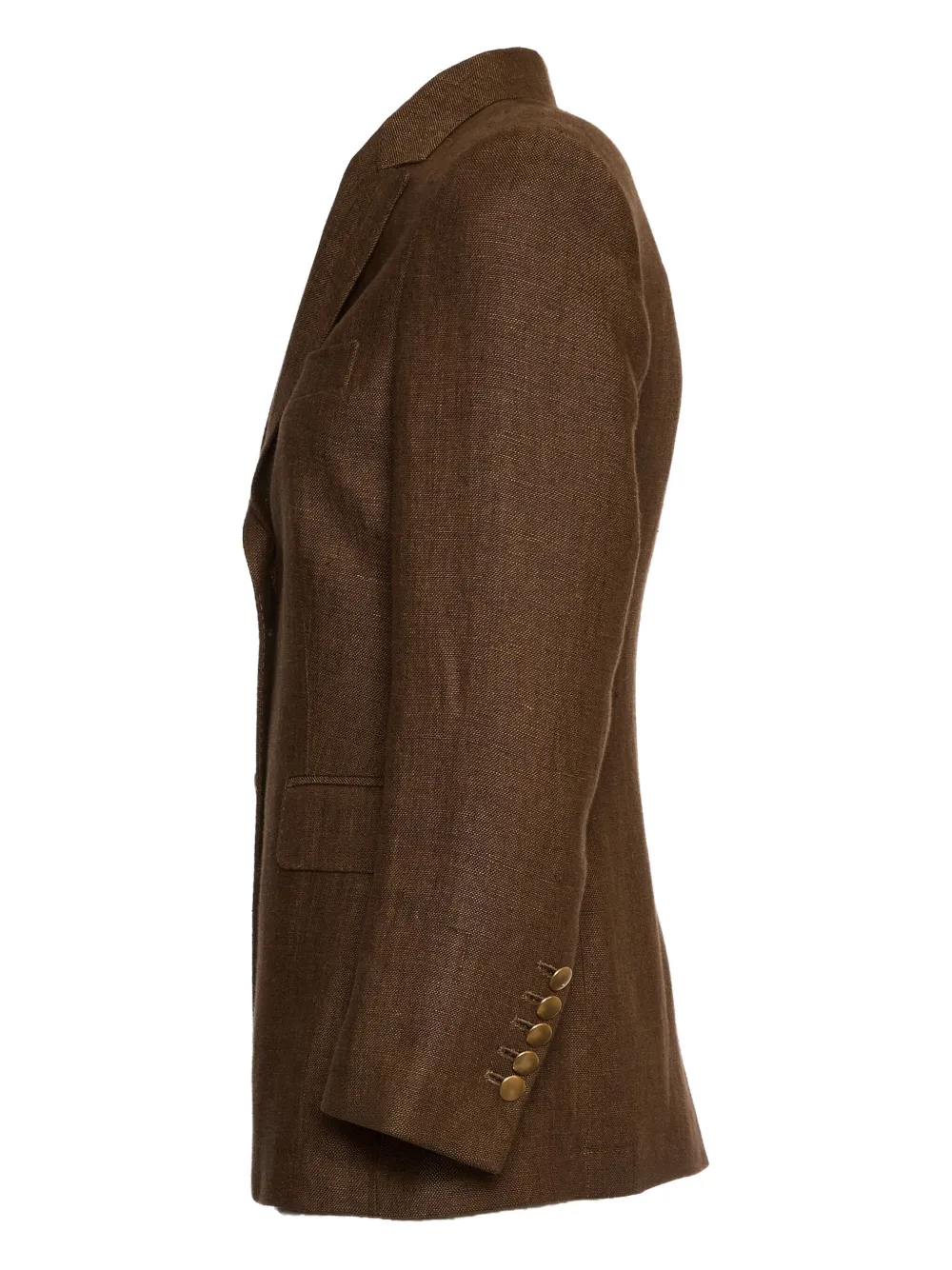 SAULINA Angelica blazer met puntige revers en knoop Bruin