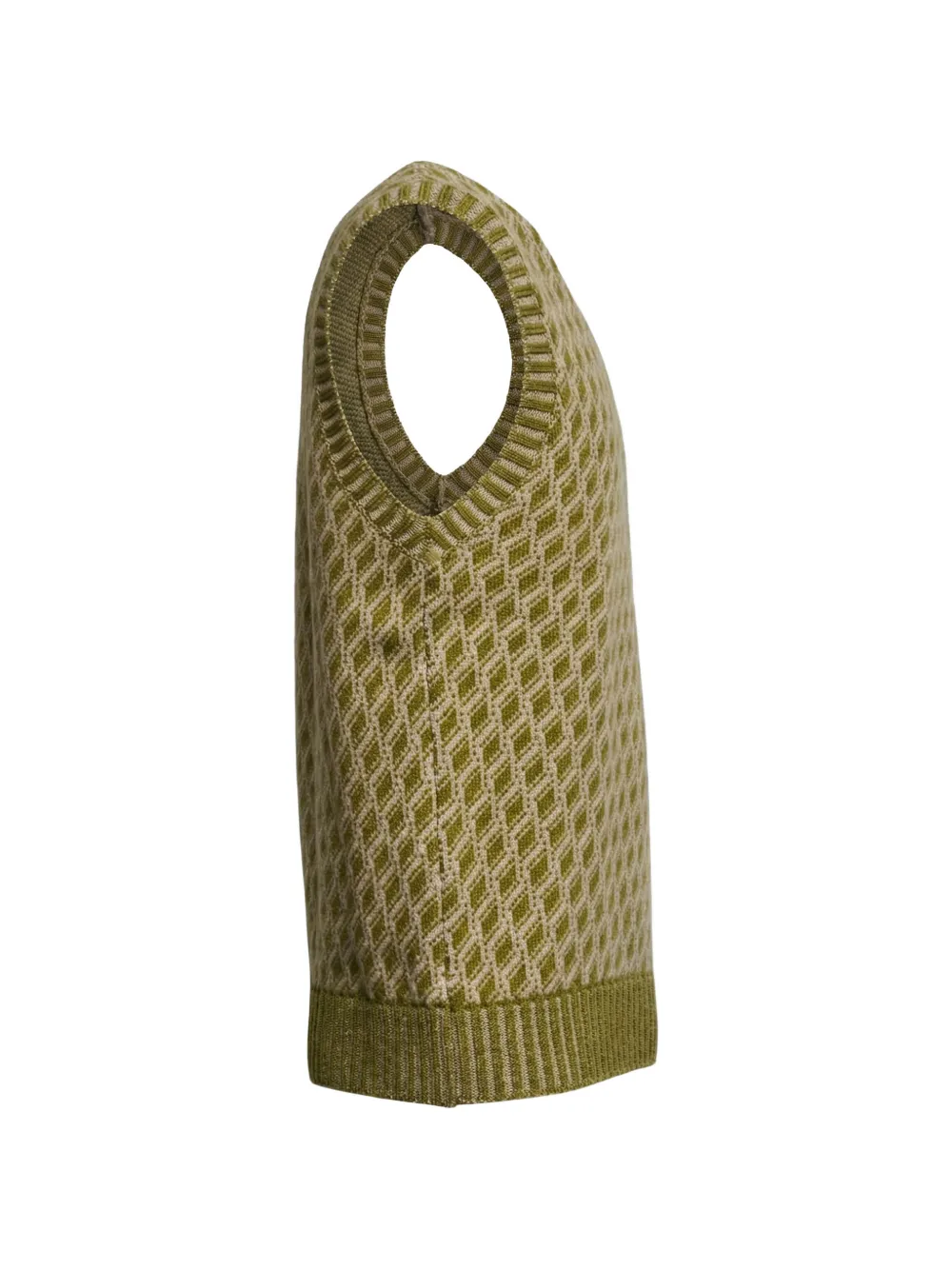 Zanone patterned V-neck vest - Groen