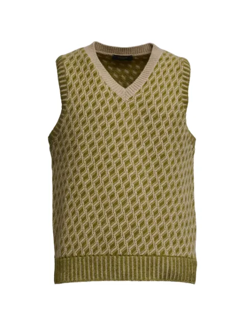 Zanone patterned V-neck vest