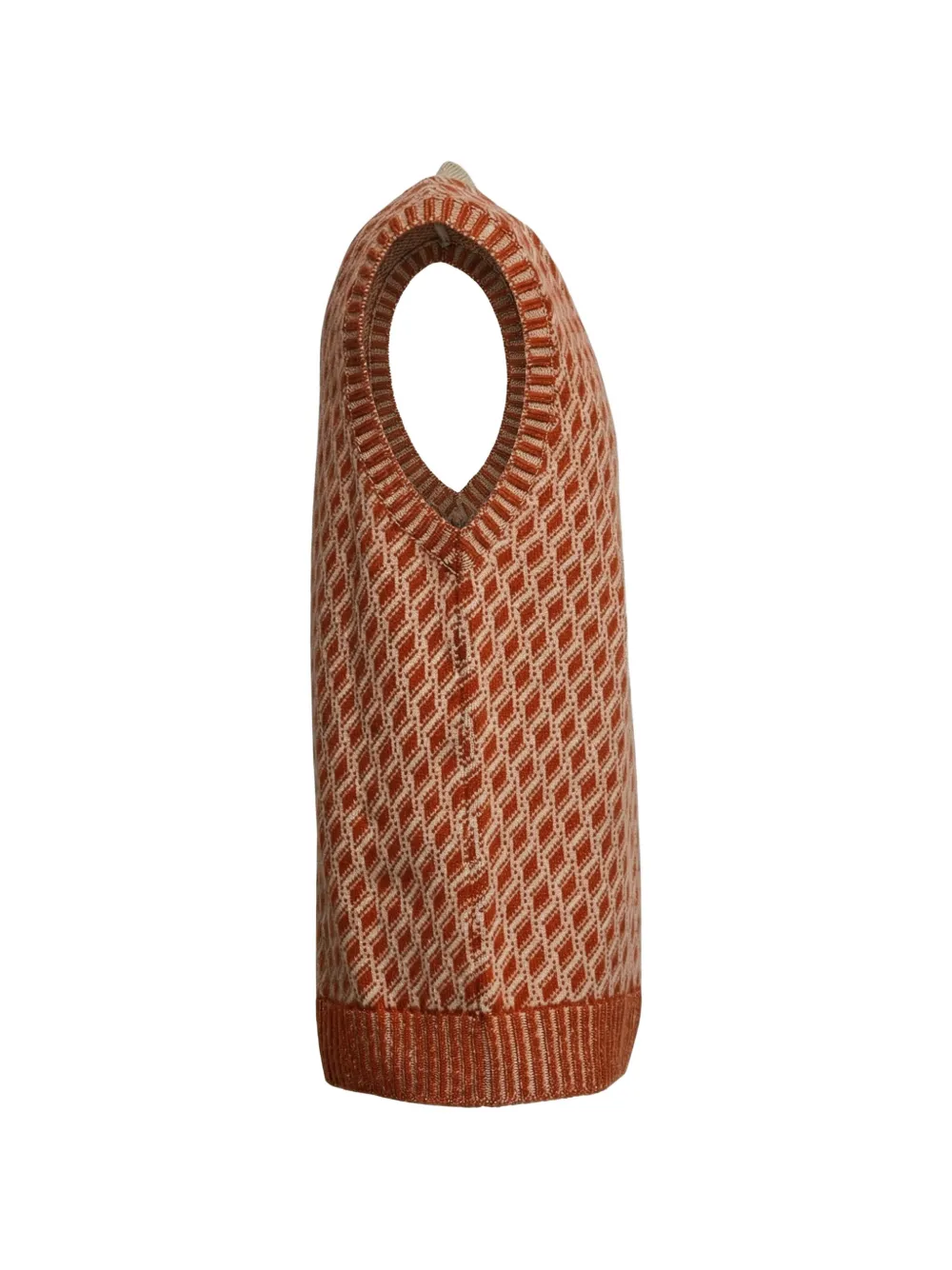 Zanone diamond-pattern V-neck vest - Oranje