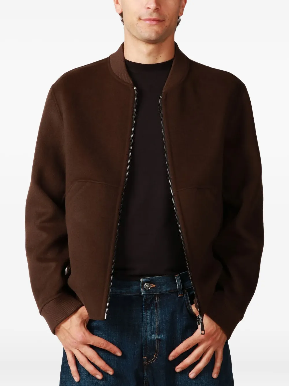 AMARANTO  zip-up bomber jacket | Brown | Image 1