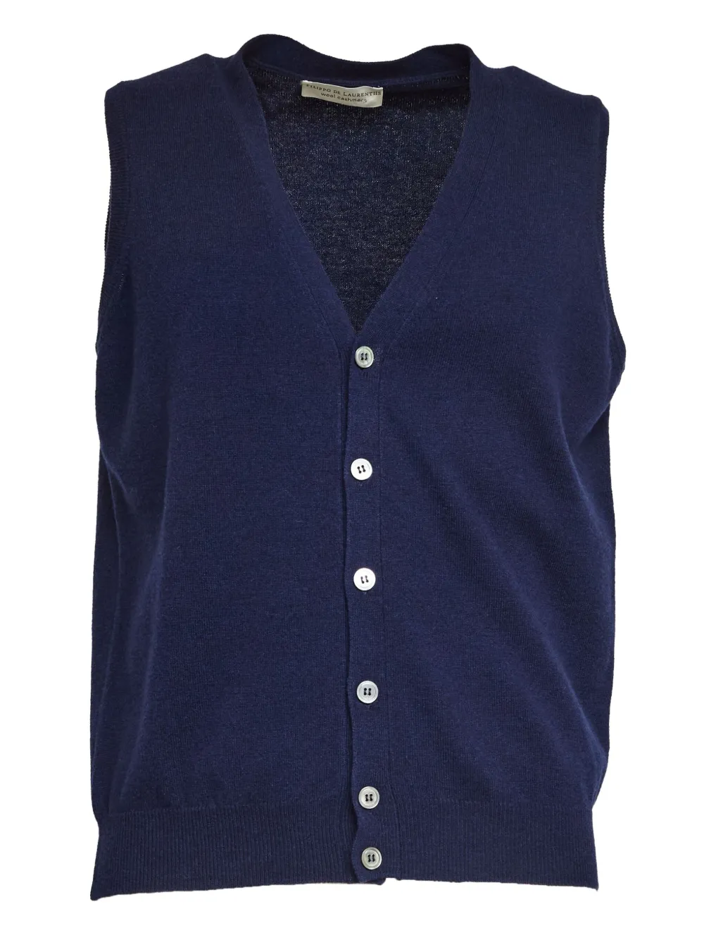 Filippo De Laurentiis buttoned wool waistcoat | Blue | Image 1