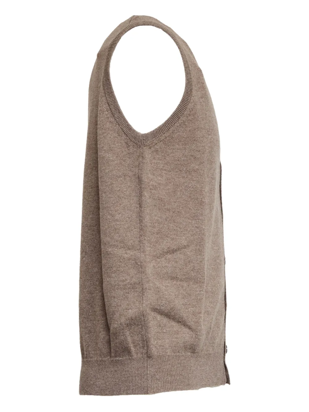 Filippo De Laurentiis Sleeveless Buttoned Gilet In Brown