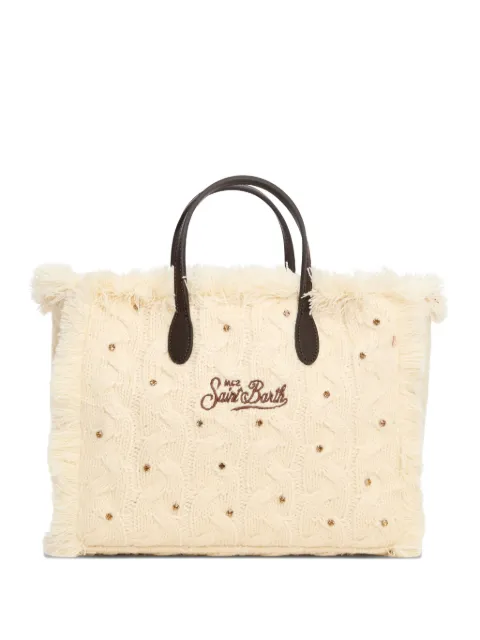 MC2 Saint Barth Colette cable-knit fringed tote bag