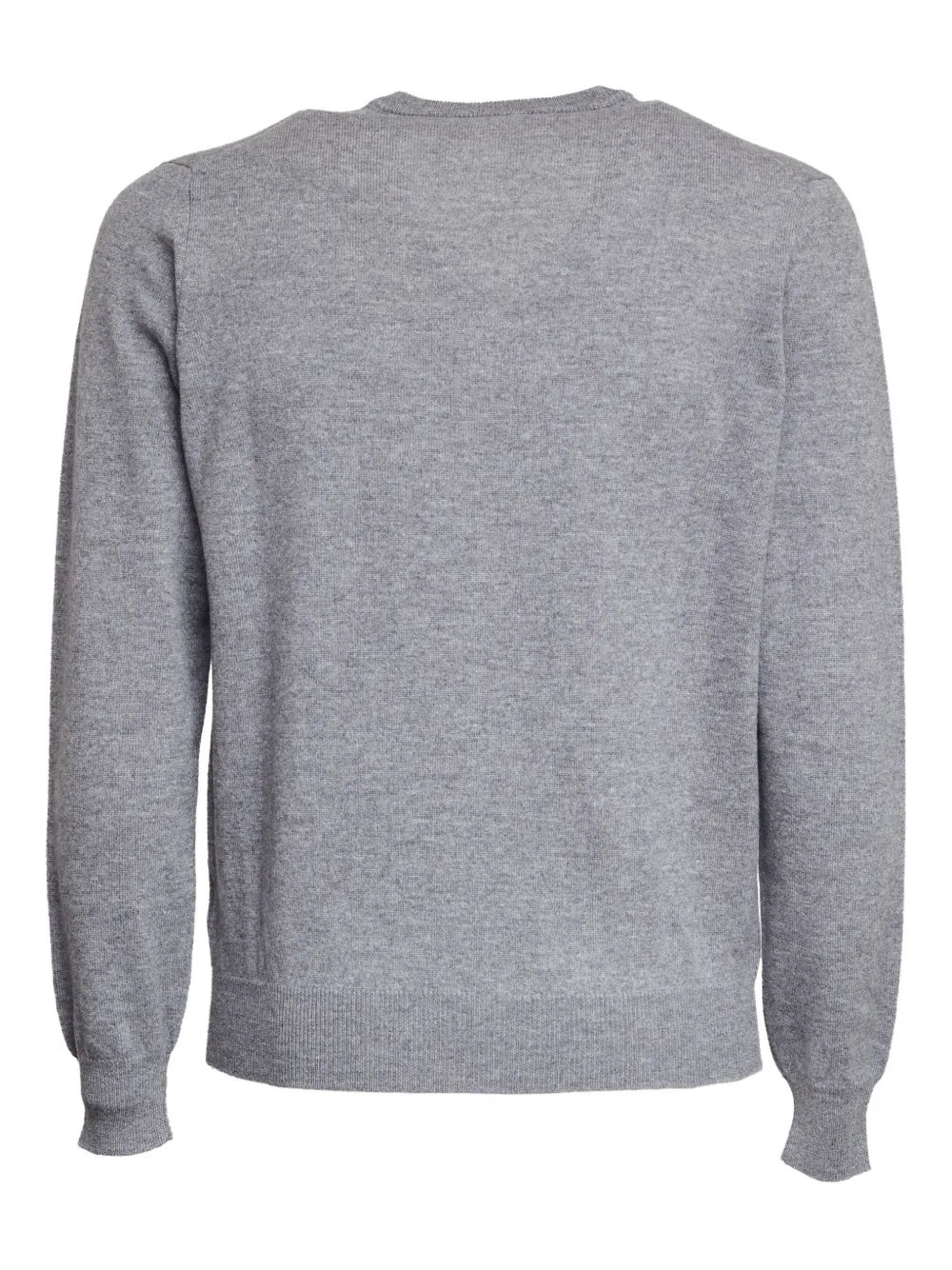 Filippo De Laurentiis V-neck Wool And Cashmere Sweater With Ribbed Detailing In Gray