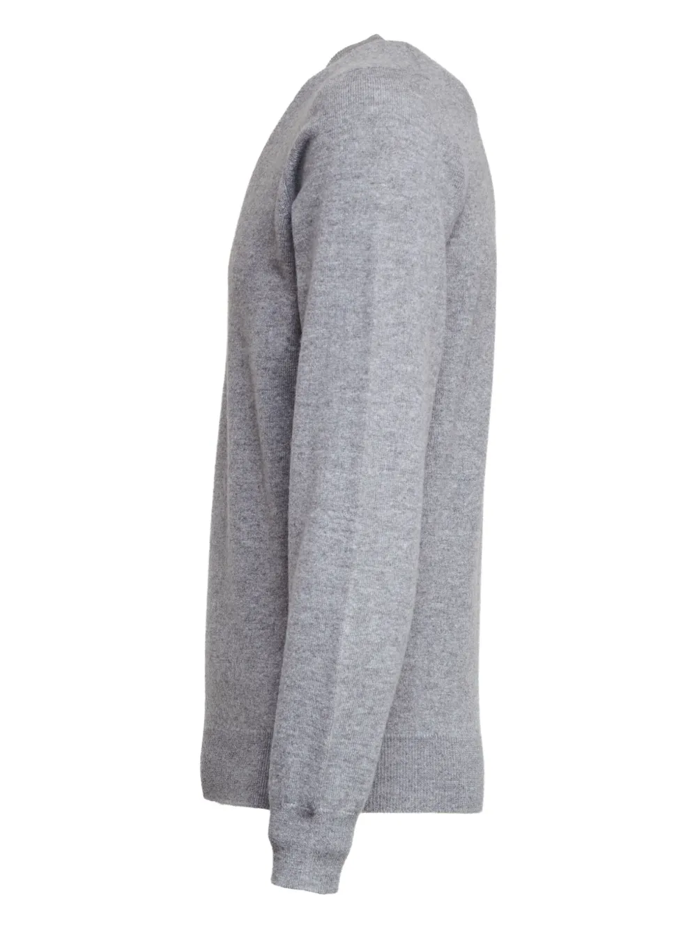 Filippo De Laurentiis V-neck Wool And Cashmere Sweater With Ribbed Detailing In Gray