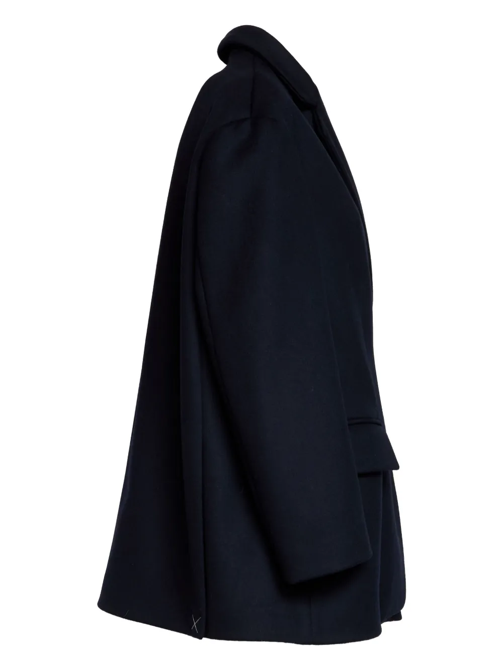 Department Five Wow Pea Coat In Woolen Cloth In Black