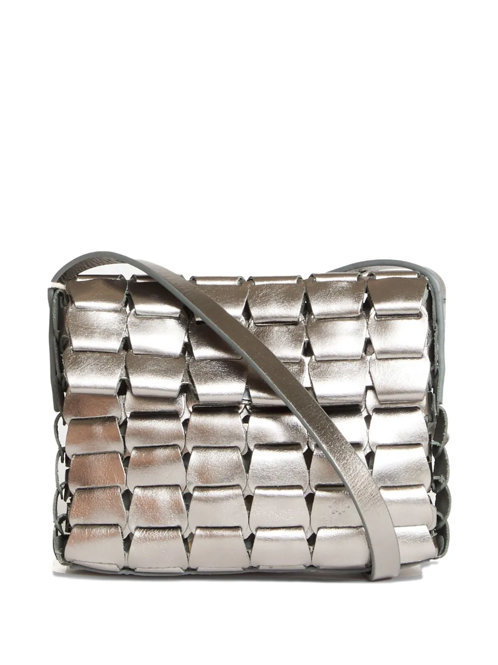 Dragon Diffusion Link Leather Cross Body Bag In Silver