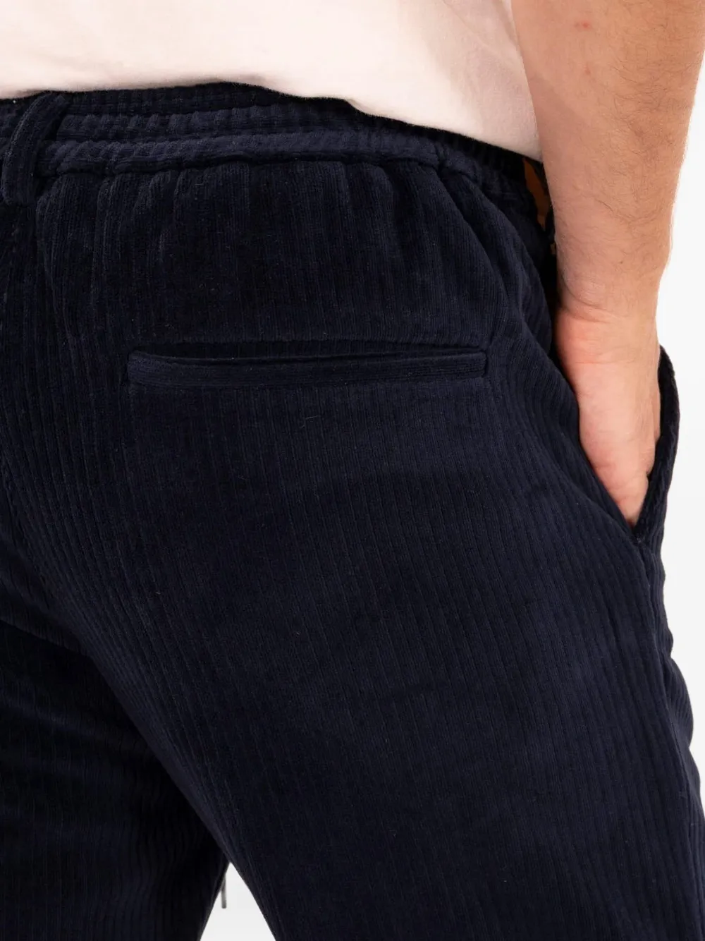 Circolo 1901 Ribfluwelen broek met knoopsluiting Blauw