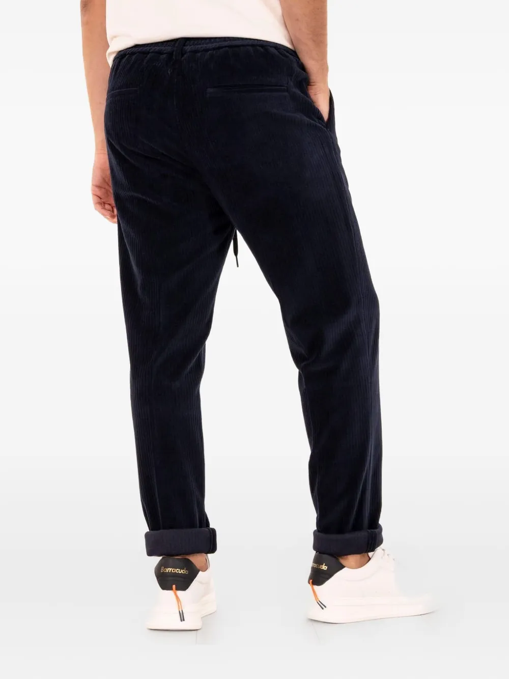 Circolo 1901 Ribfluwelen broek met knoopsluiting Blauw