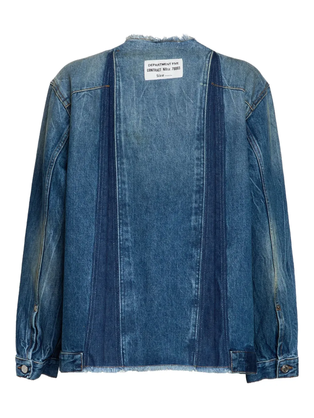 Department Five Frayed Denim Jacket In Blue