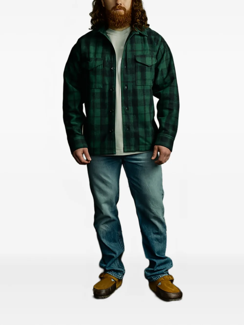 Filson Jac geruit overhemd met knopen - Groen