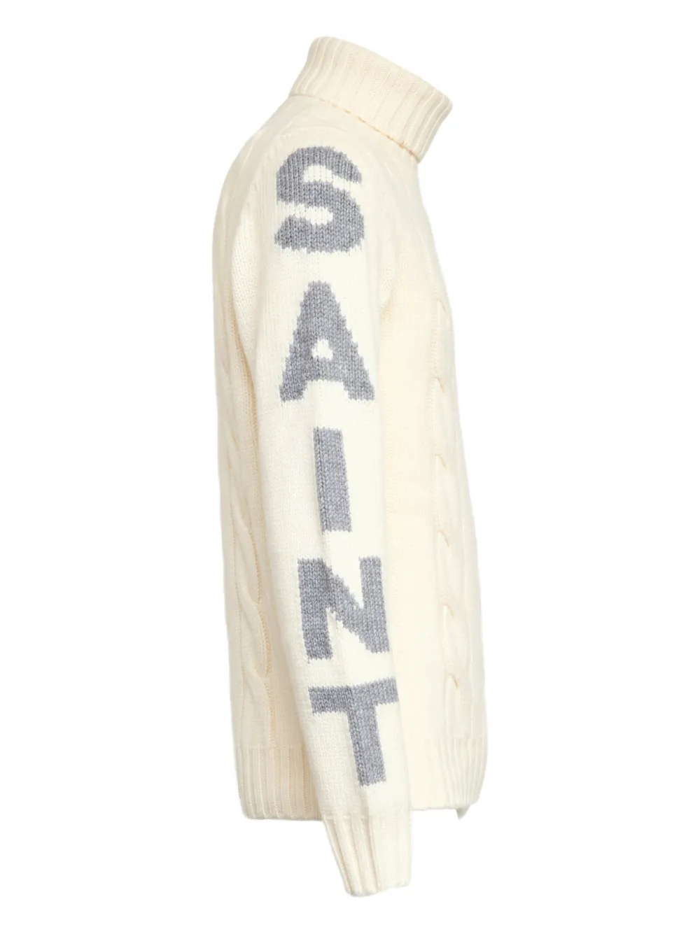 MC2 Saint Barth Kabelgebreide trui met lange mouwen Beige