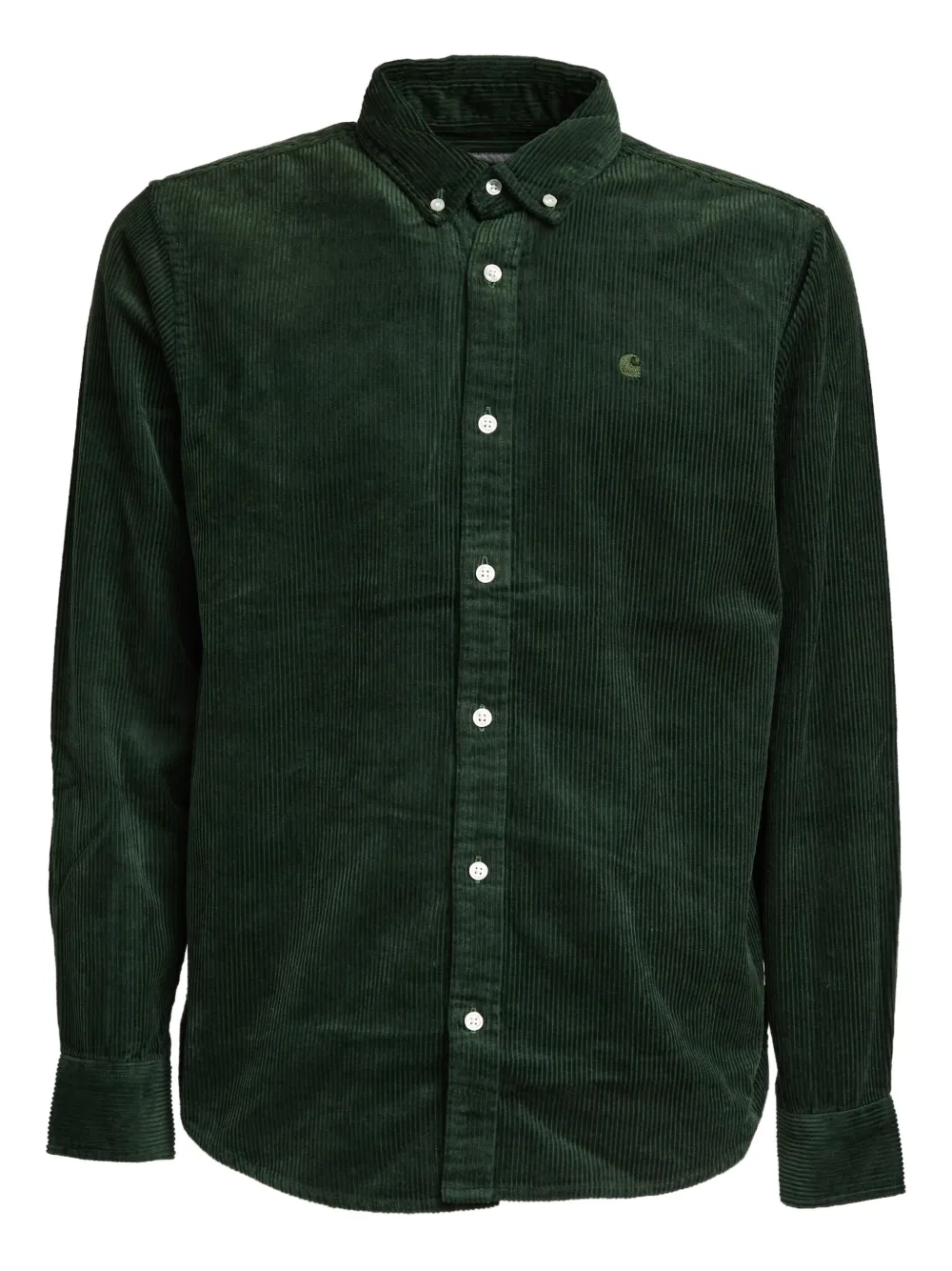 Carhartt WIP button-down logo shirt | Green | Image 1