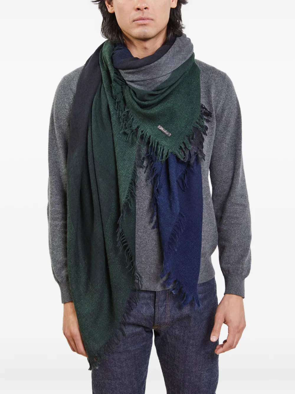 Faliero Sarti Teodoro sjaal met geometrische print Blauw