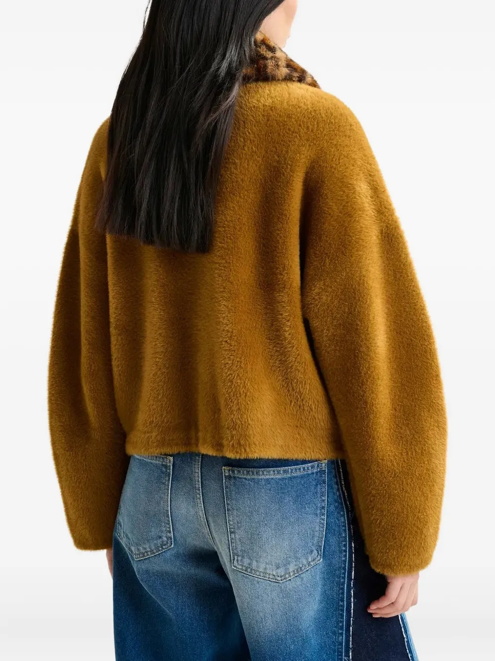 Essentiel Antwerp Leopard-print Collar Cardigan In Brown