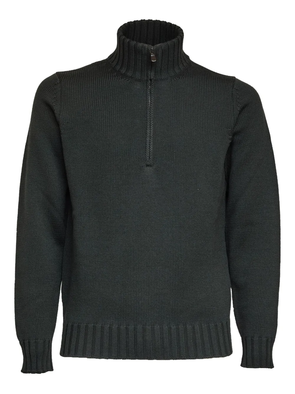 Filippo De Laurentiis Half-zip Wool Sweater In Green