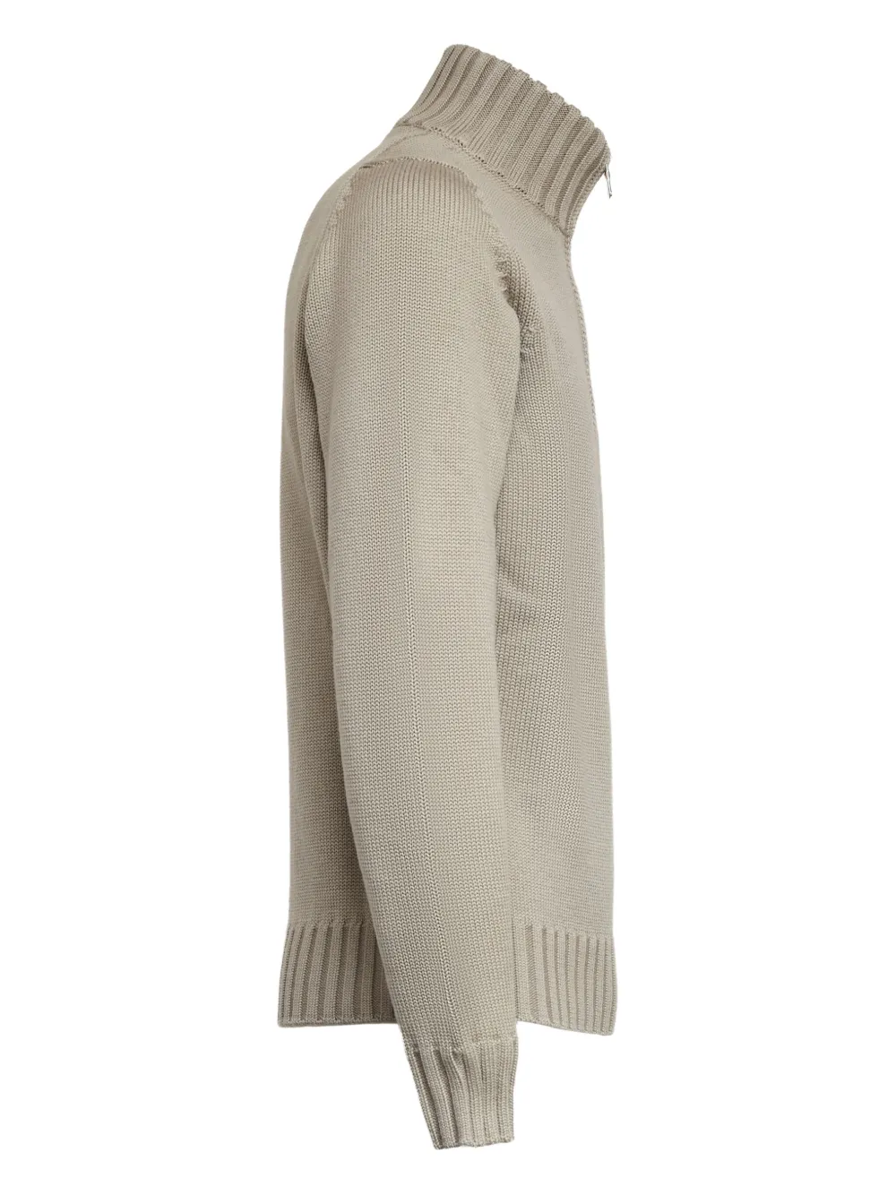 Filippo De Laurentiis Trui met halve rits Beige