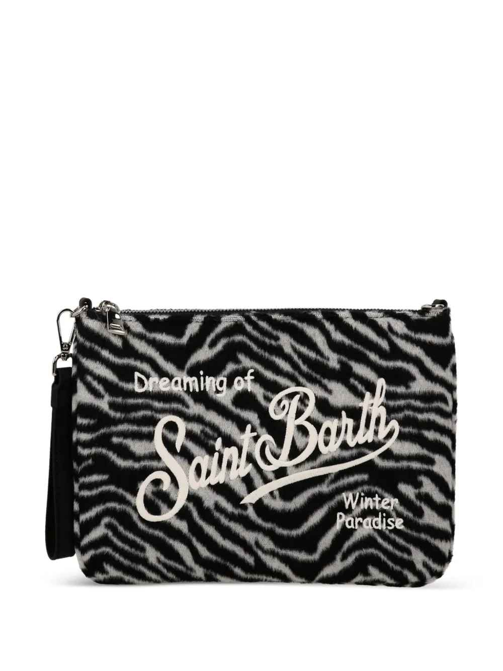 MC2 Saint Barth Parisienne zebra clutch bag | Black | Image 1