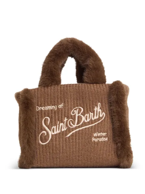 MC2 Saint Barth Colette shearling-trim knitted tote bag