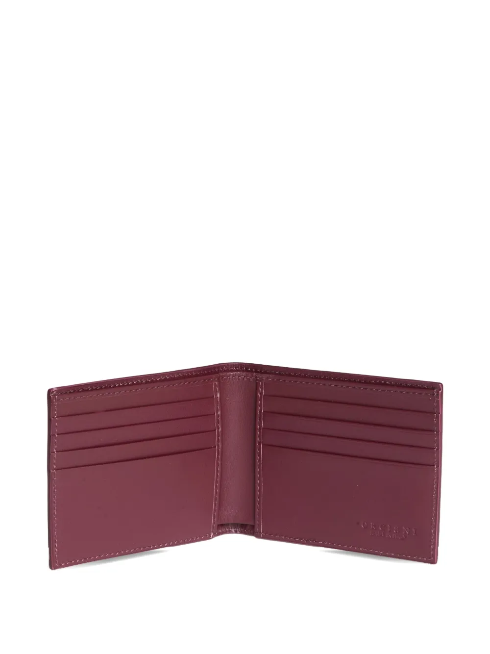 Orciani Logo-engraved Leather Wallet In Gray