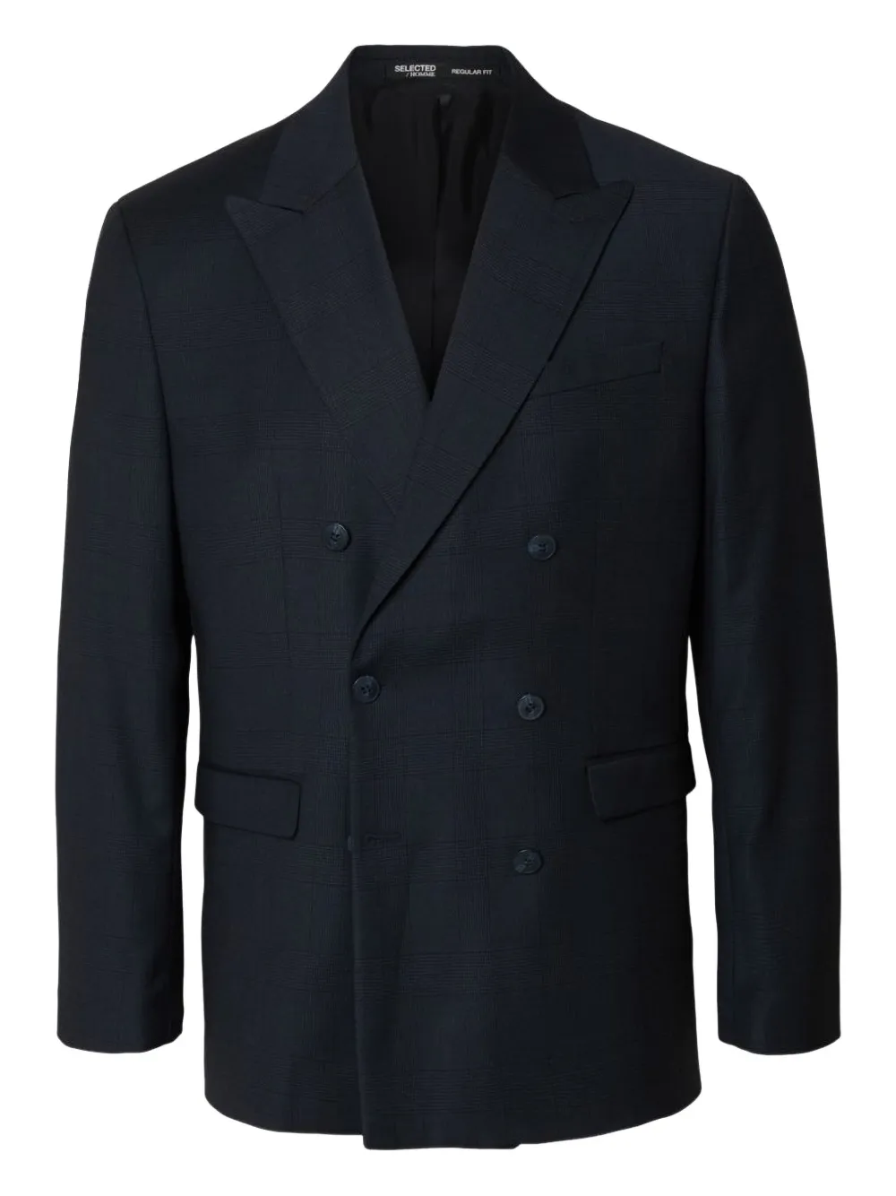 SELECTED double-breasted checked blazer | azul | Image 1