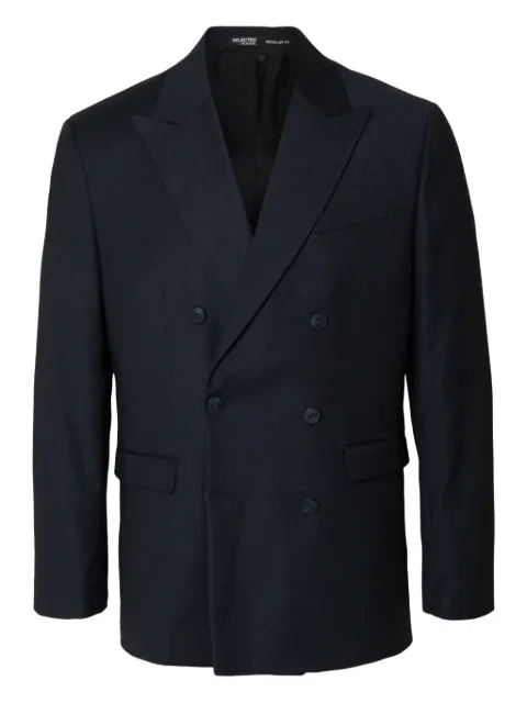 SELECTED double-breasted checked blazer