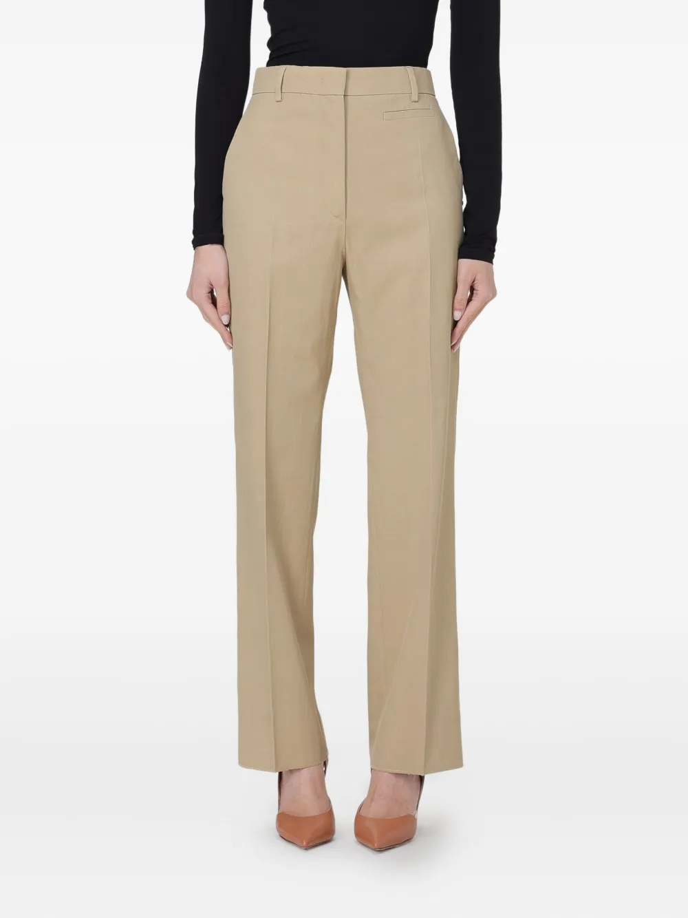 Sportmax Palmizi Straight Trousers In Neutral