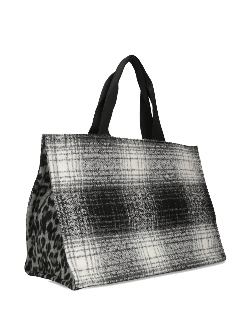 Liu •jo Large Checked Tote Bag In Black