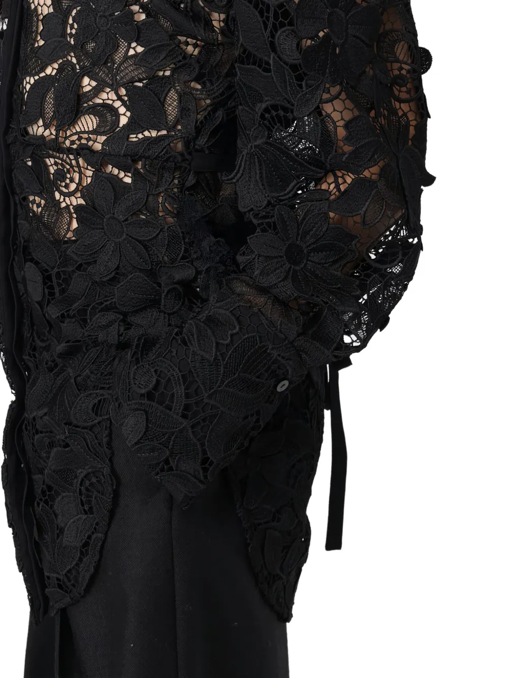 Blumarine Macrame-lace Shirt In Black