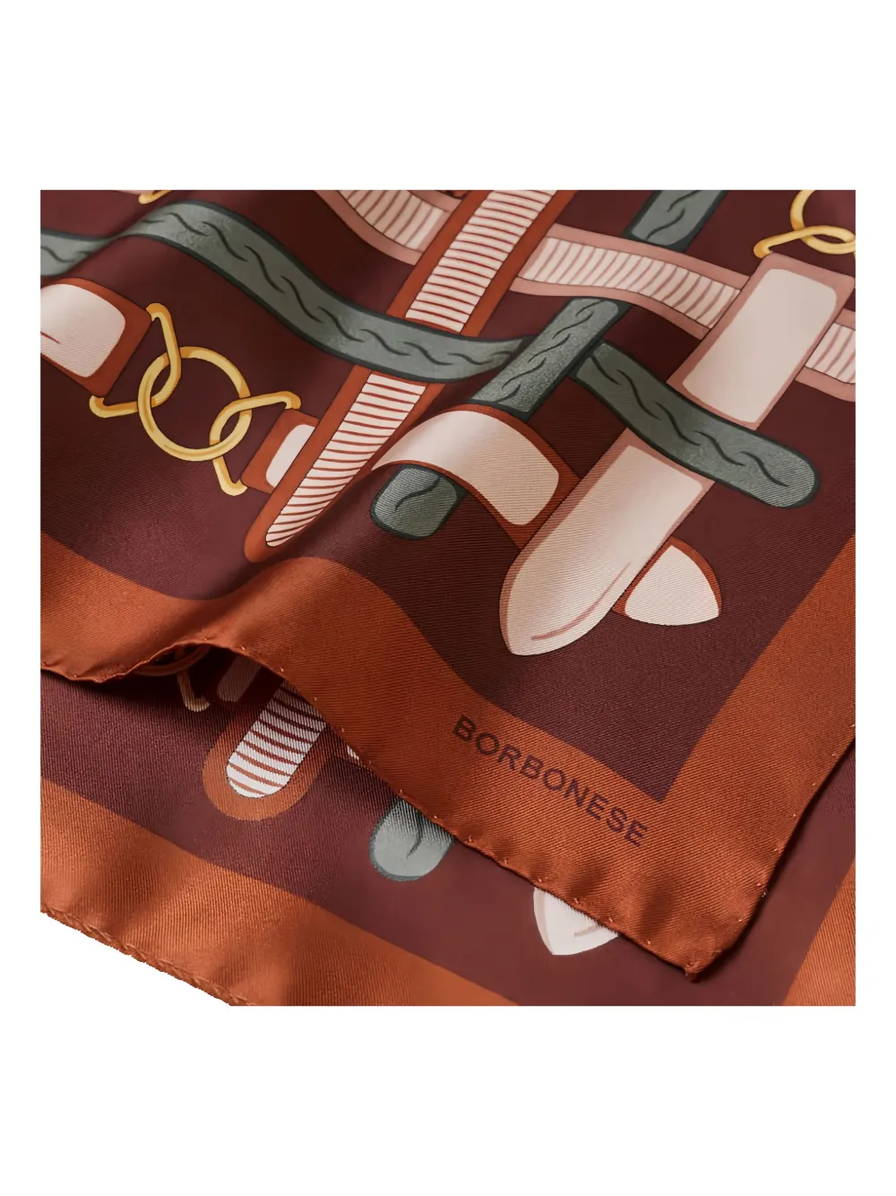 Borbonese teddy-motif scarf - Bruin