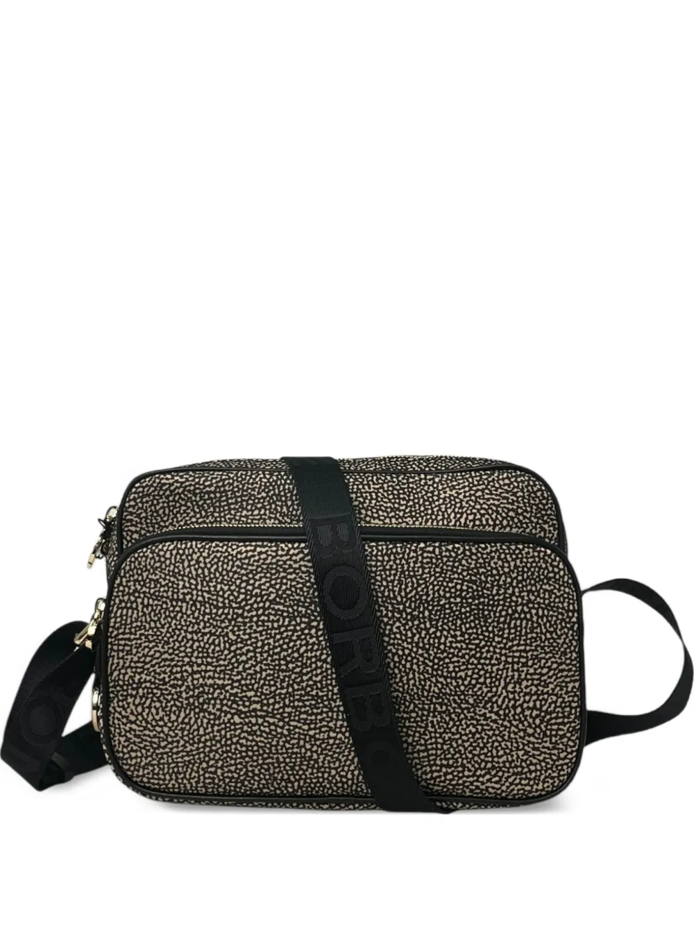 Borbonese patterned camera case cross body bag | Black | Image 1