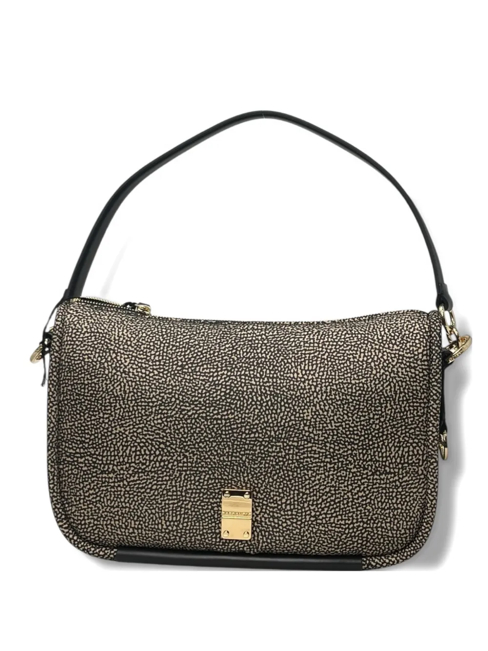 Borbonese Op Print Shoulder Bag In Brown
