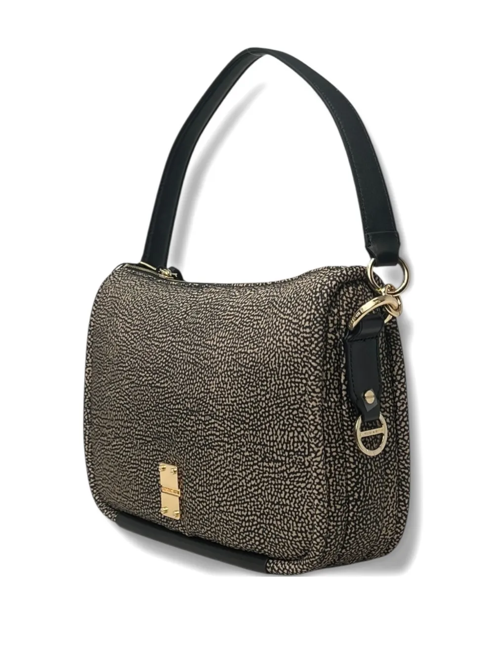 Borbonese Op Print Shoulder Bag In Brown