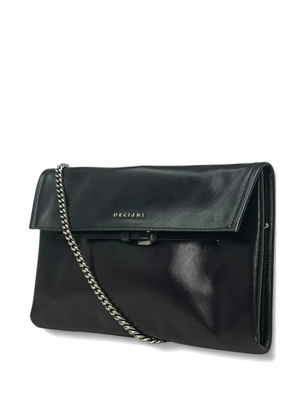 Orciani Gotham Leather Shoulder Bag In Black