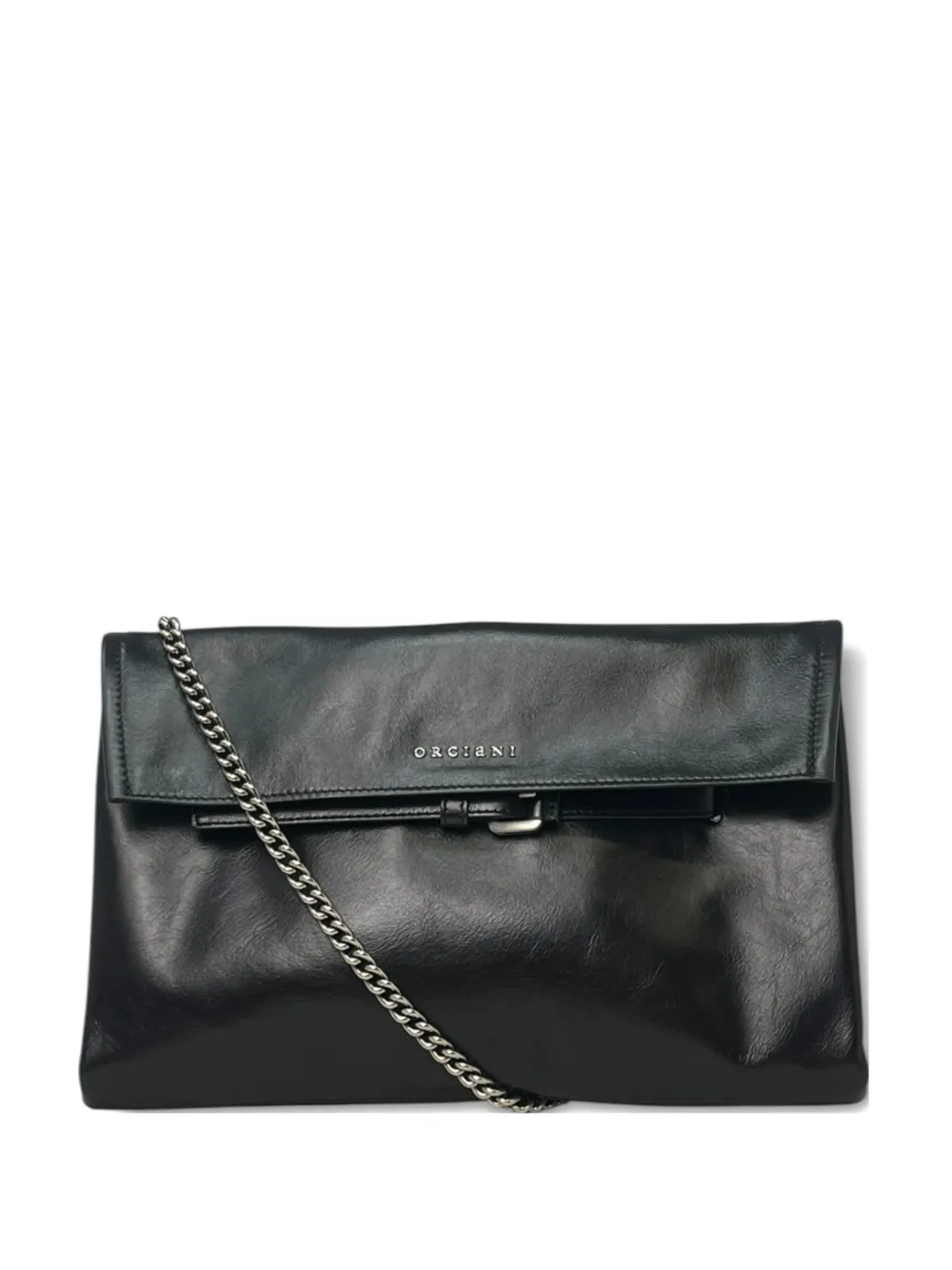 Orciani Gotham Leather Shoulder Bag In Black