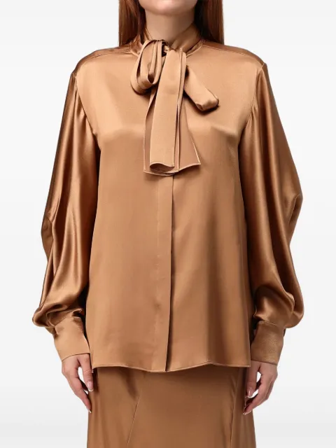 Alberta Ferretti tie-neck long-sleeve top