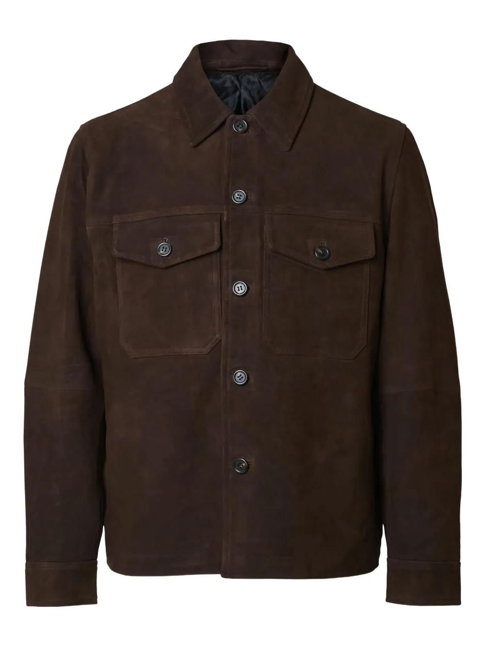 SELECTED Tom suede overshirt | Brown | Image 1