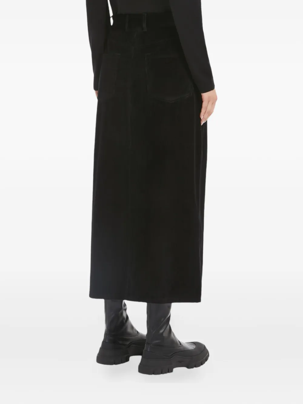 Weekend Max Mara Ghiotto Corduroy Maxi Skirt In Black