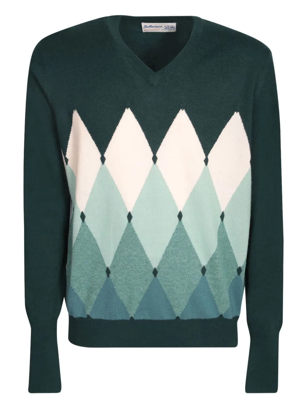Ballantyne argyle-pattern V-neck sweater | Green | Image 1