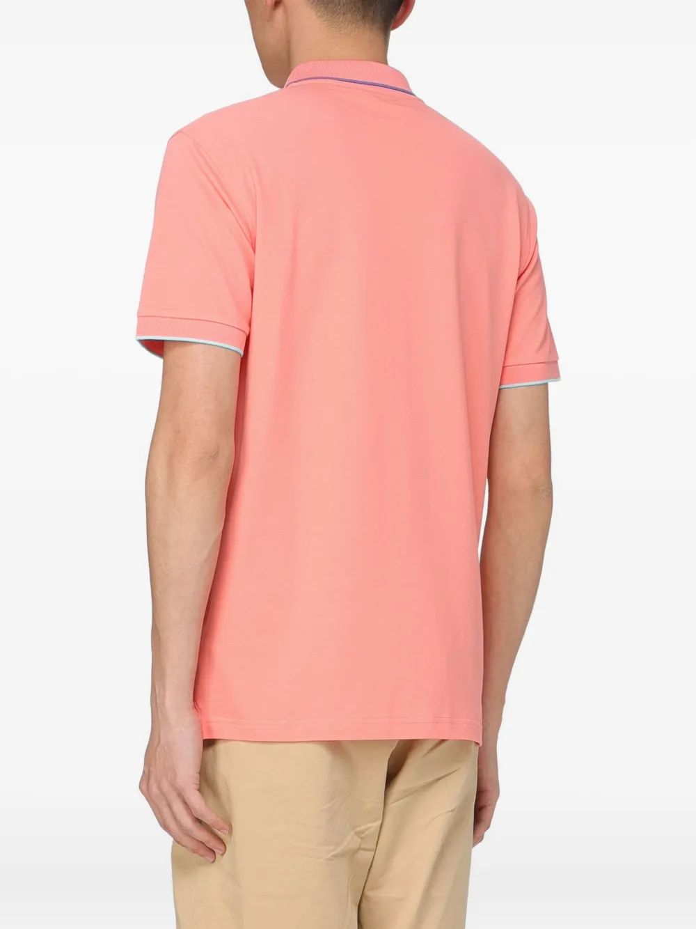 Sun68 striped-trim polo shirt - Roze