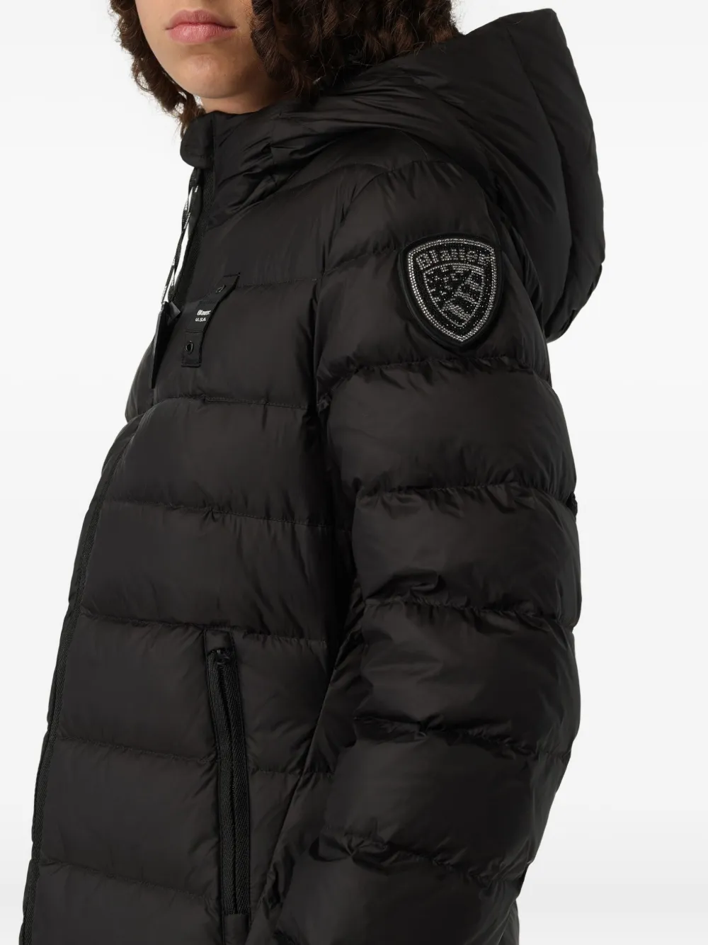Blauer Agnes Hooded Coat In Black