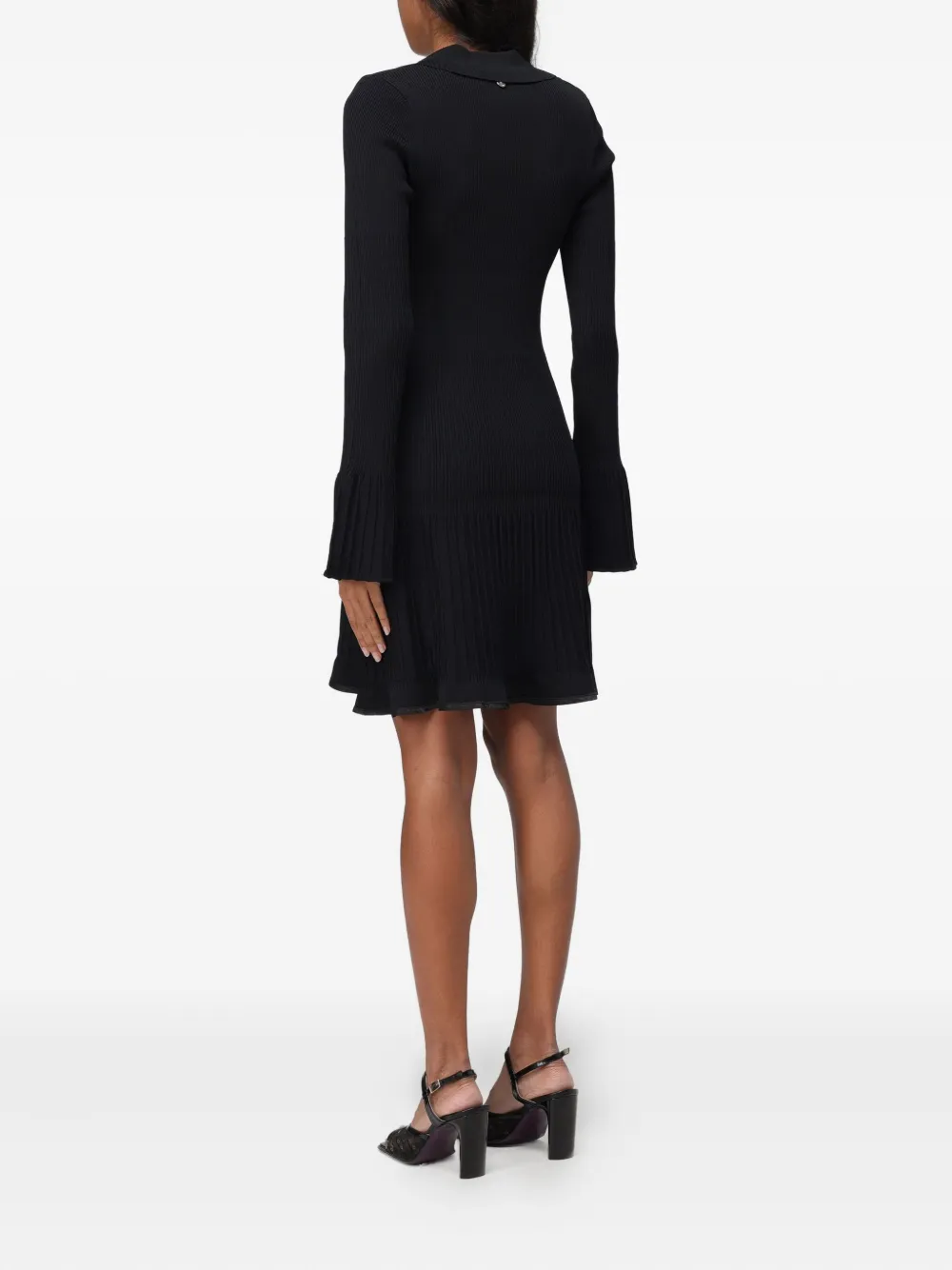 LIU JO V-neck flared mini dress - Zwart