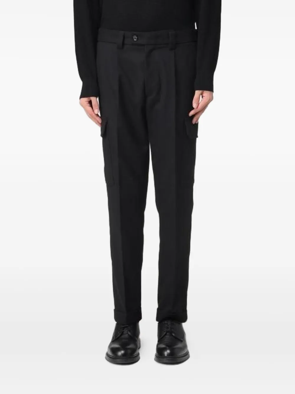 Paolo Pecora pleated cargo trousers | Black | Image 1