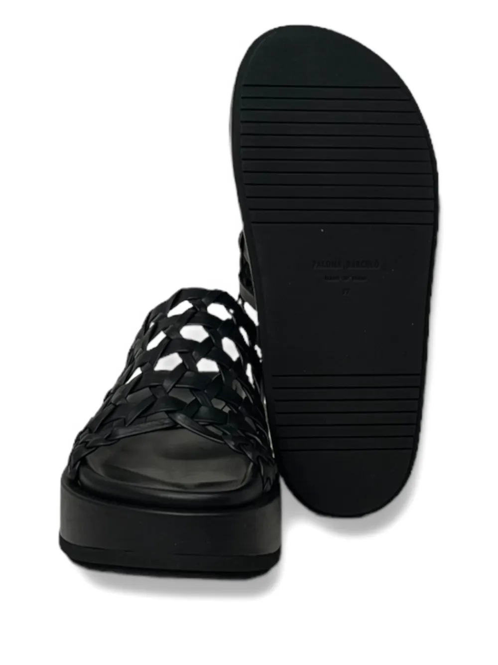 Paloma Barceló Leather Platform Sandals In Black