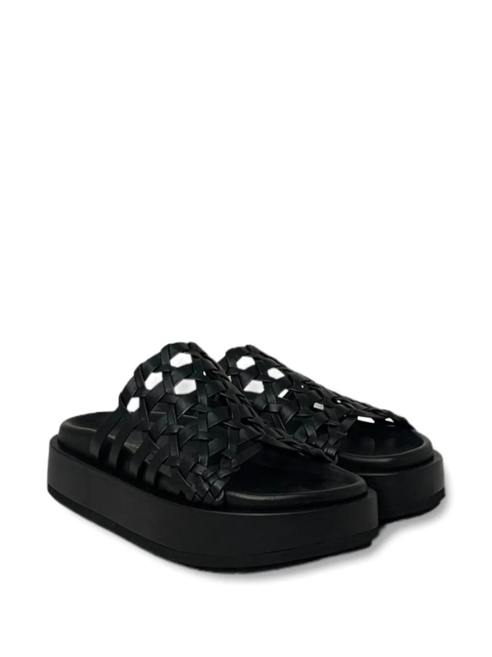 Paloma Barceló Leather Platform Sandals In Black
