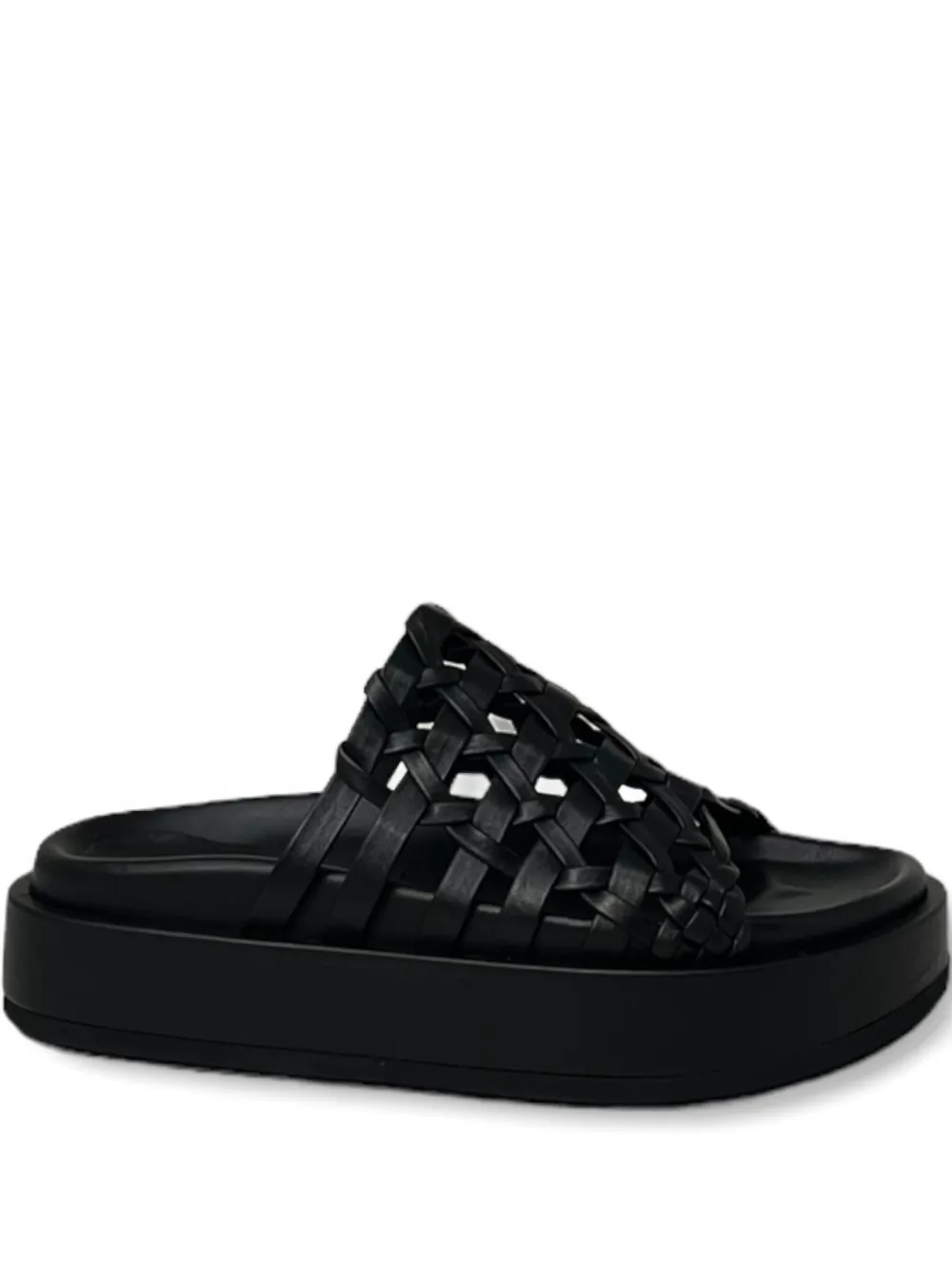 Paloma Barceló Leather Platform Sandals In Black