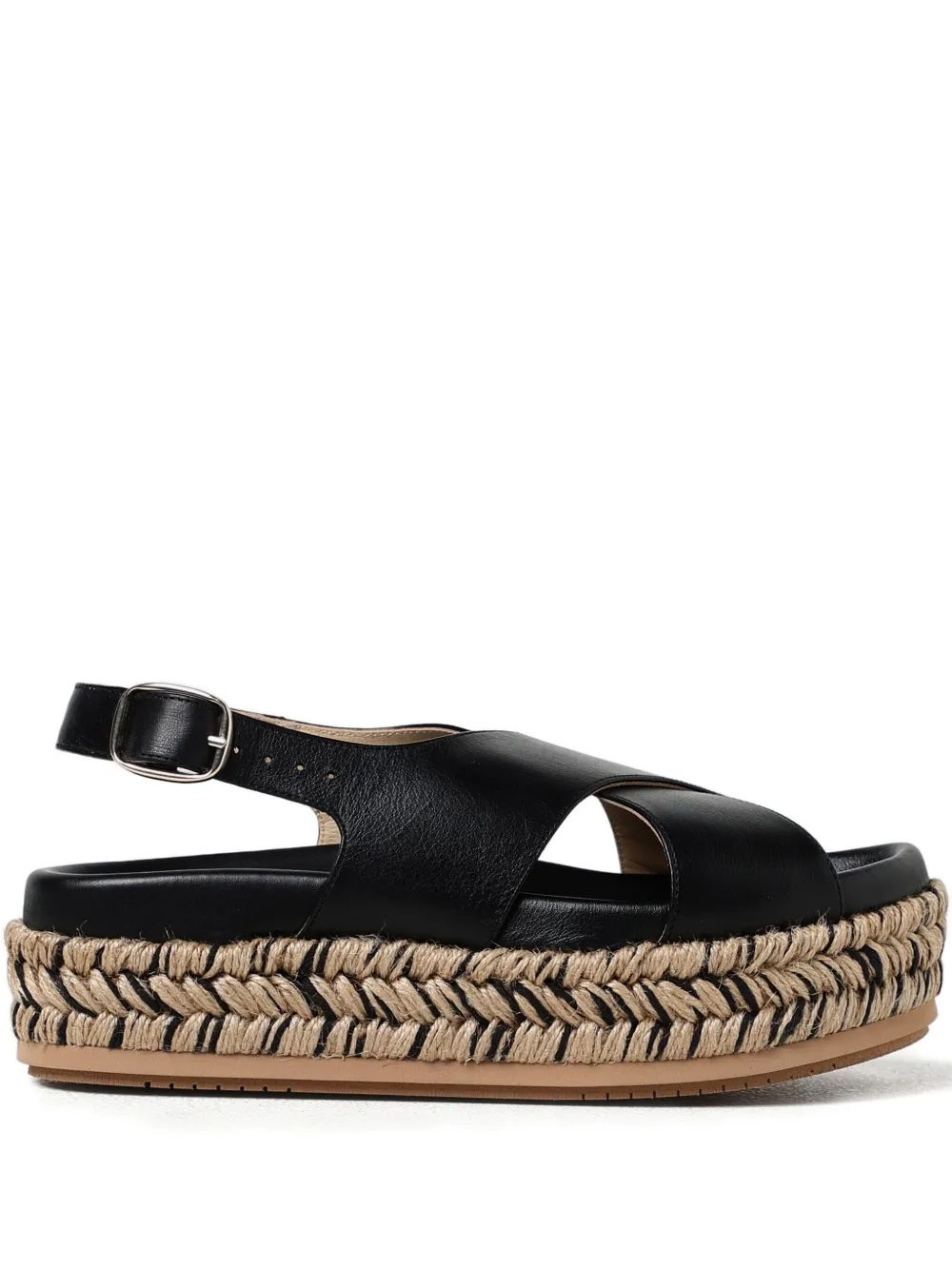 Paloma Barceló 35mm Francia Woven Platform Sandals In Black